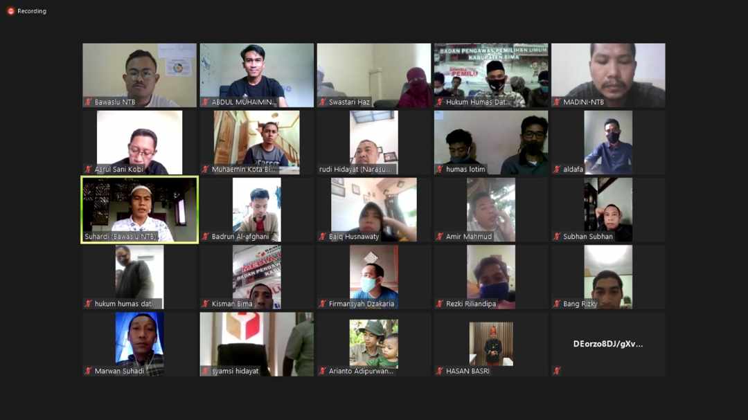 Pelatihan Daring, Bawaslu NTB Tingkatkan Peran dan Tugas Kehumasan