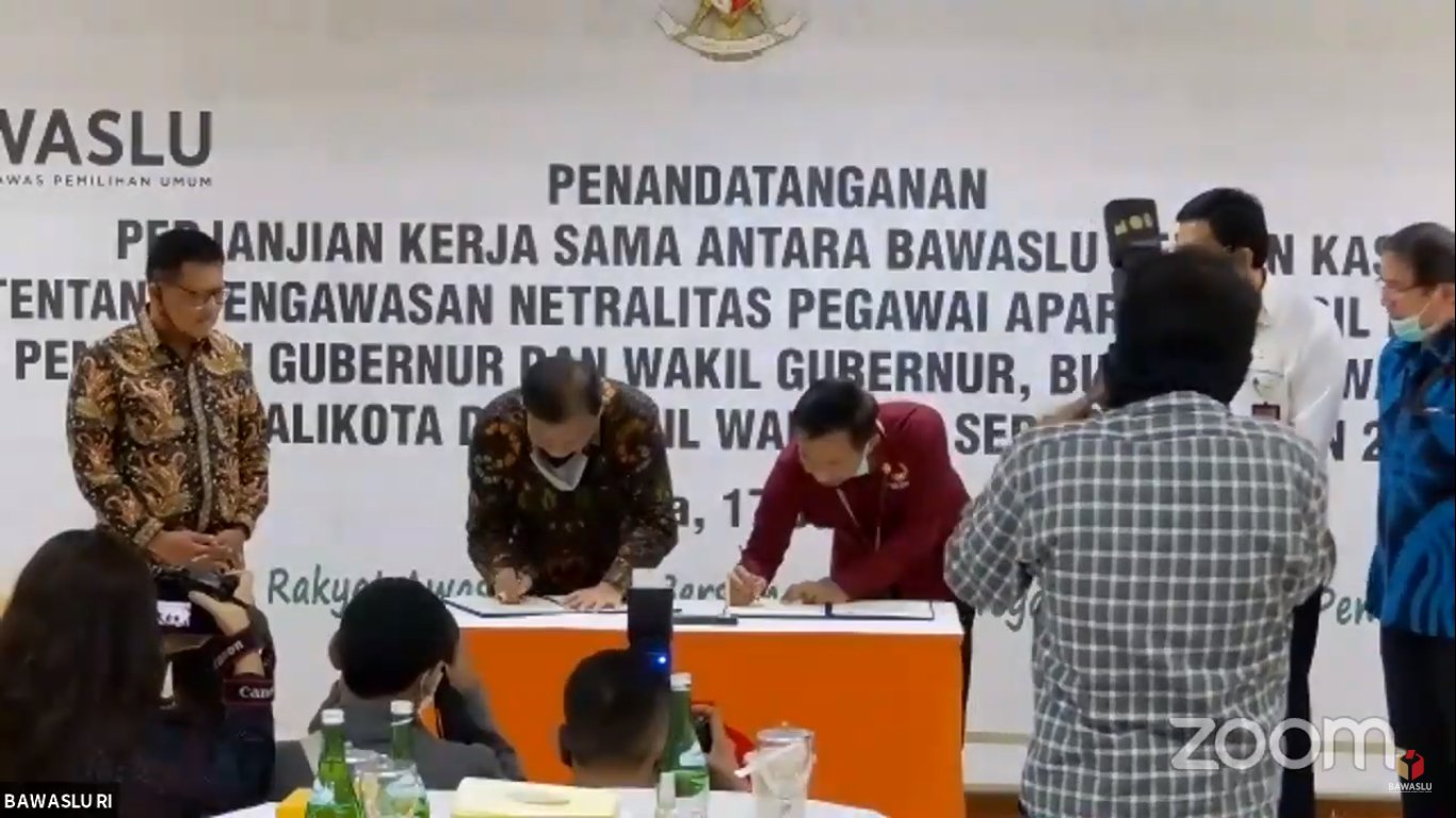 BAWASLU-KASN  PERKETAT PENGAWASAN NETRALITAS ASN PADA PILKADA SERENTAK 2020
