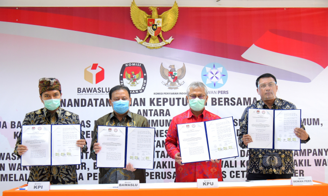 Bawaslu, KPU, KPI, dan Dewan Pers Bentuk Gugus Tugas Pengawasan Kampanye Pilkada 2020 di Media Massa