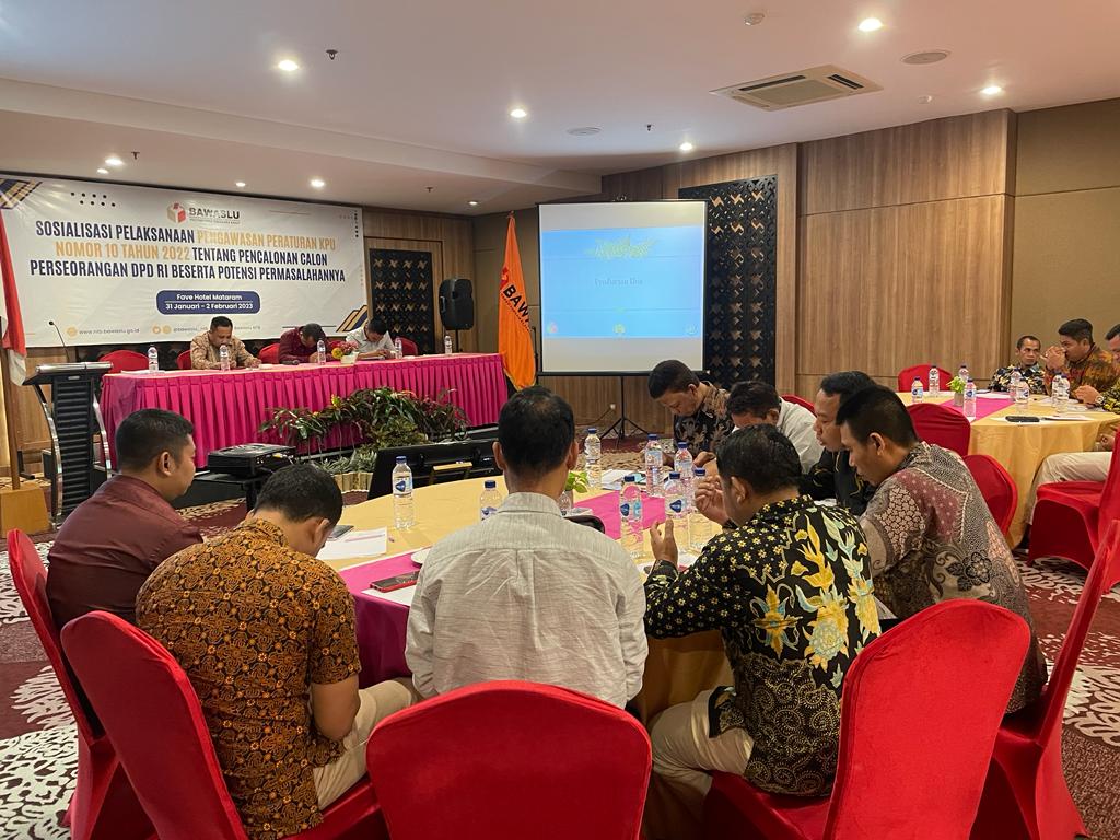 Bawaslu NTB Sosialisasikan Potensi Kerawanan Pada Pengawasan Pencalonan DPD