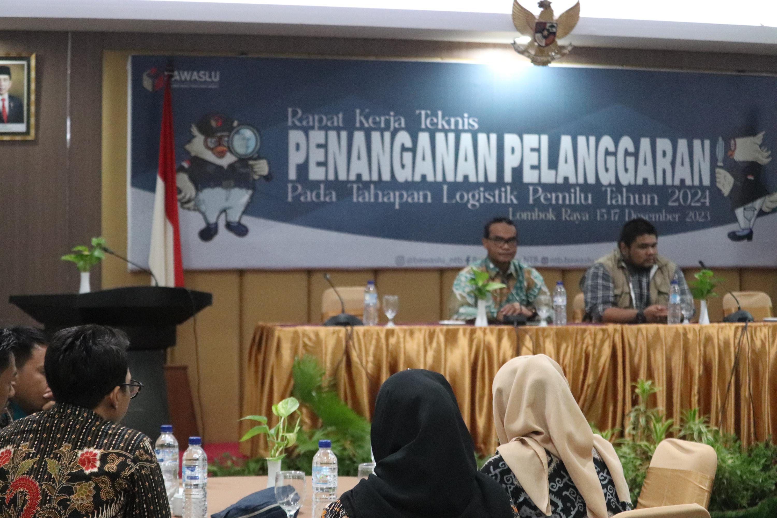 Fokus Awasi Logistik Pemilu, Bawaslu NTB Tingkat kan Kapasitas Jajaran dalam Penanganan Pelanggaran Logistik