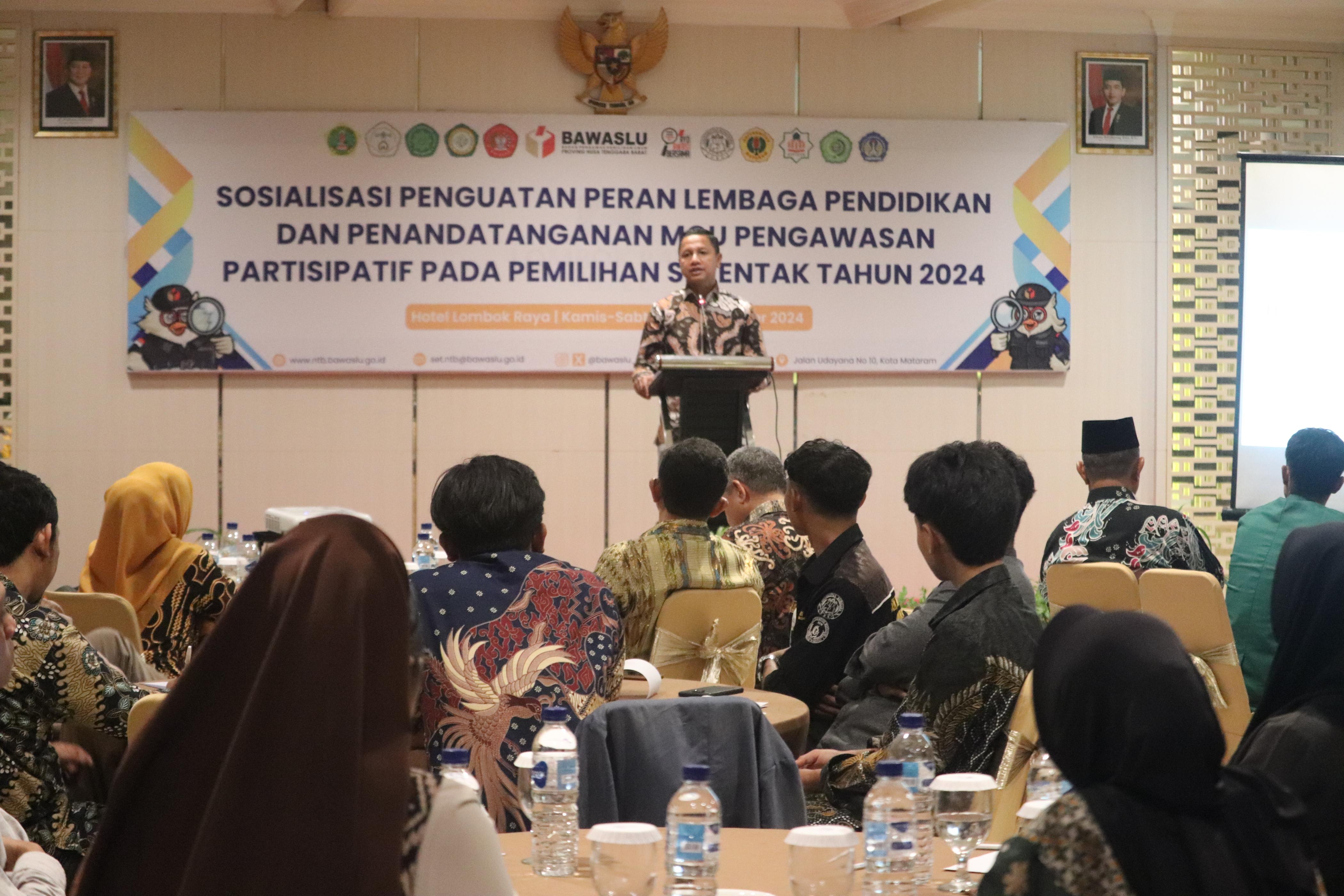 Perluas Pengawasan Partisipatif, Bawaslu NTB Gelar Sosialisasi dengan Universitas dan Sekolah