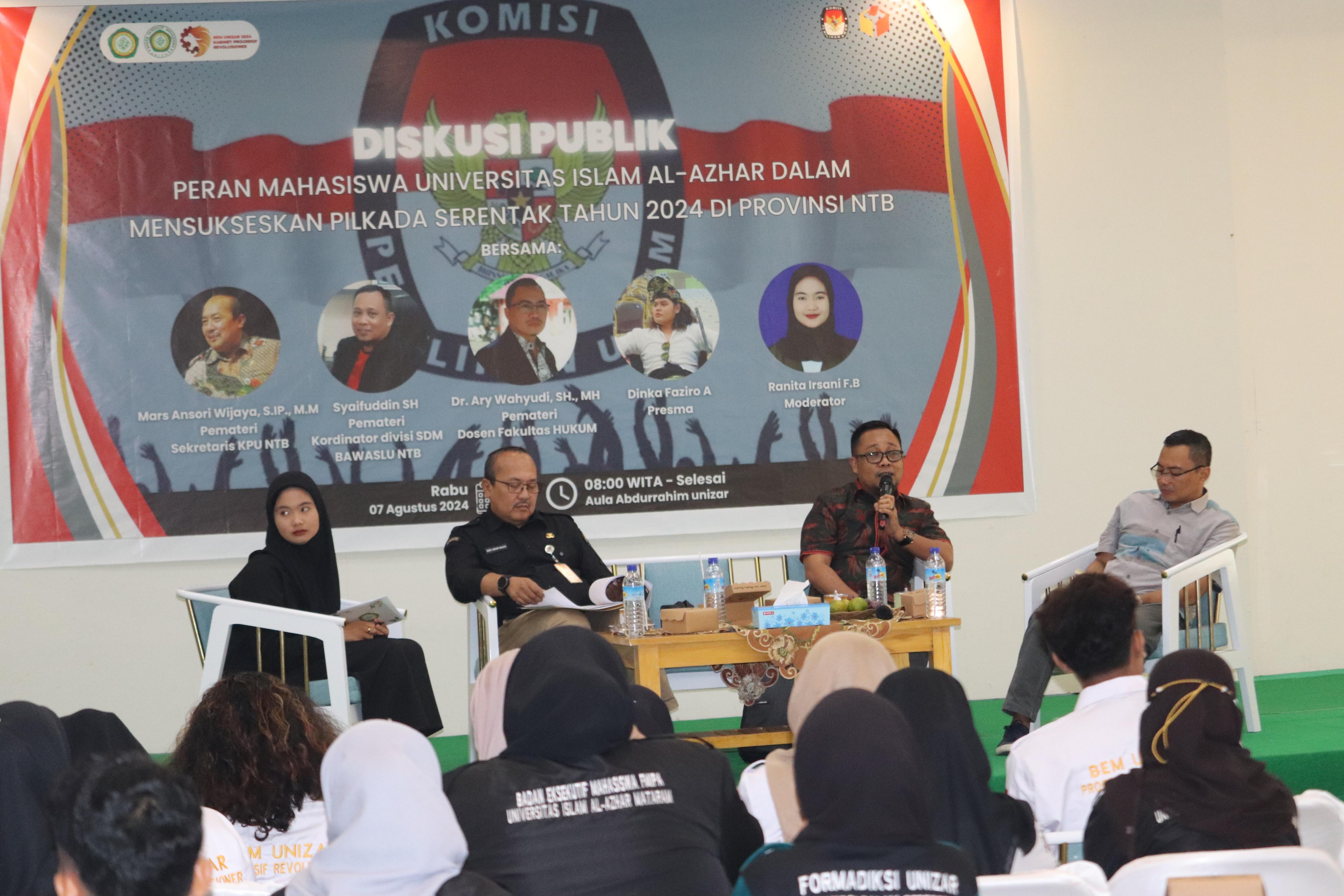 Hadir Diskusi Publik Unizar, Syaifuddin Ajak Seluruh Pihak Bersinegri Wujudkan Pemilihan Bersintegritas