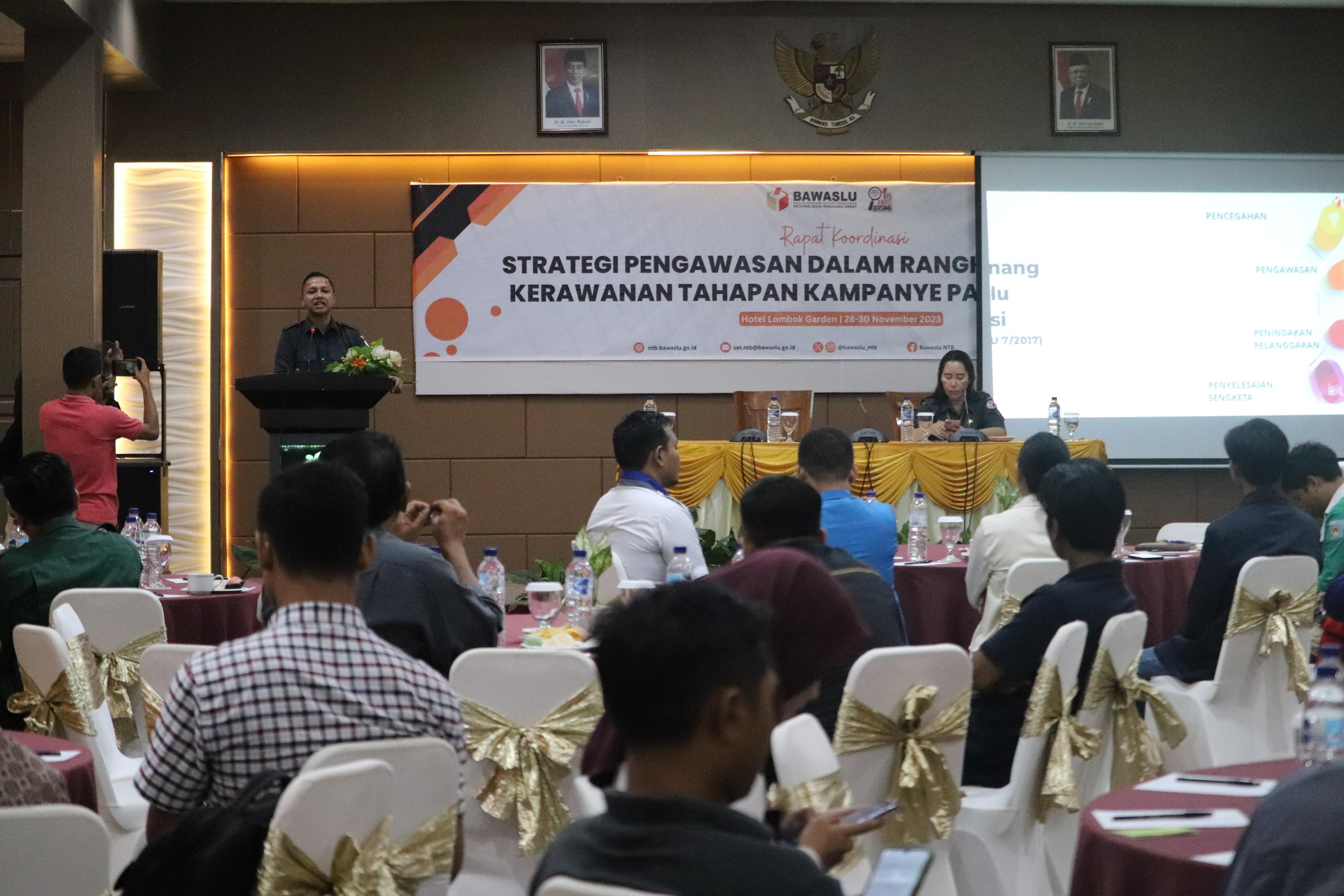 Hadapi Berbagai Kerawanan Kampanye, Bawaslu NTB Gelar Gelar Rakor Dengan Parpol dan OKP