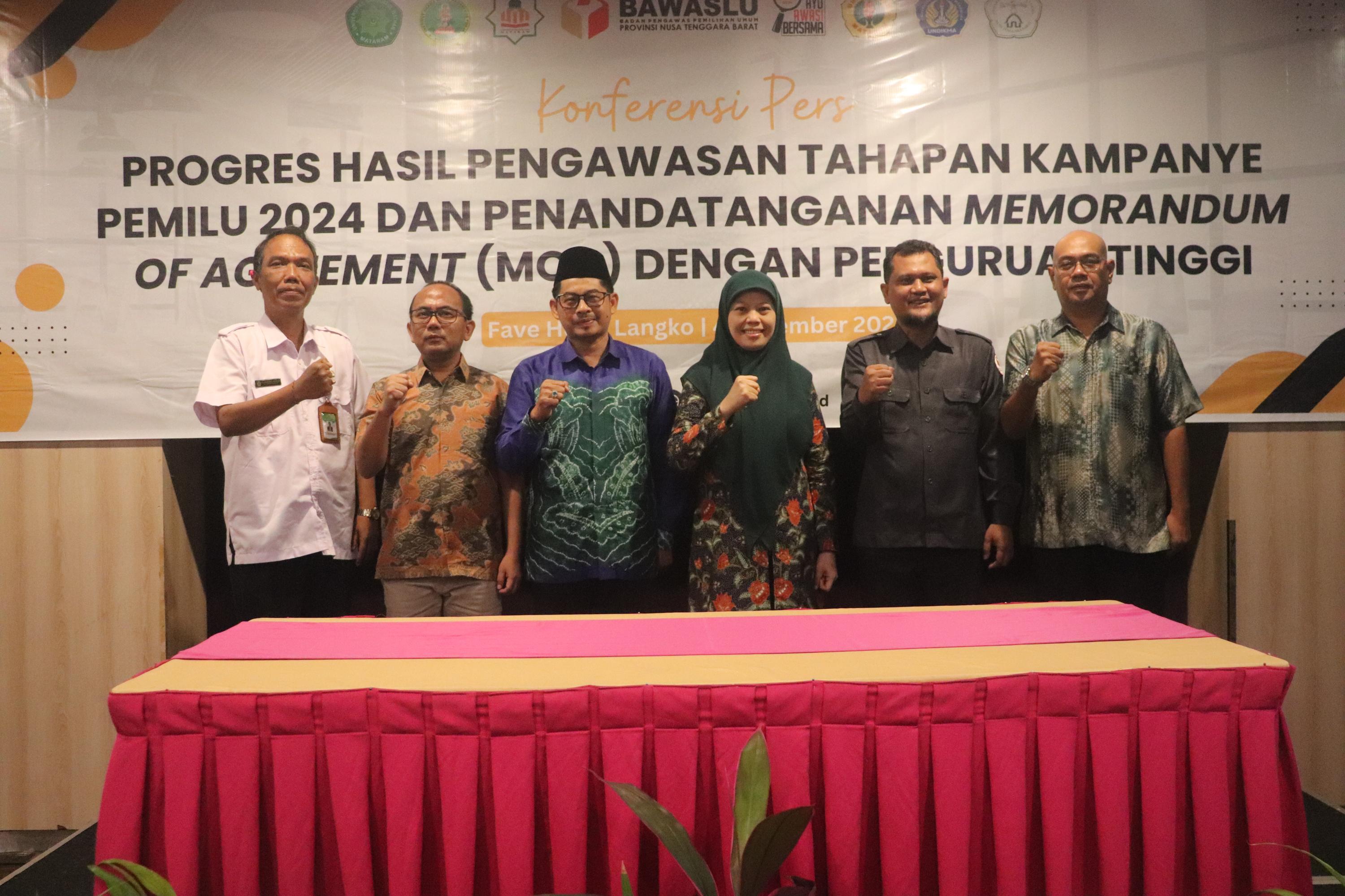 Bawaslu NTB Teken Perjanjian Kerjasama dengan 6 Perguruan Tinggi