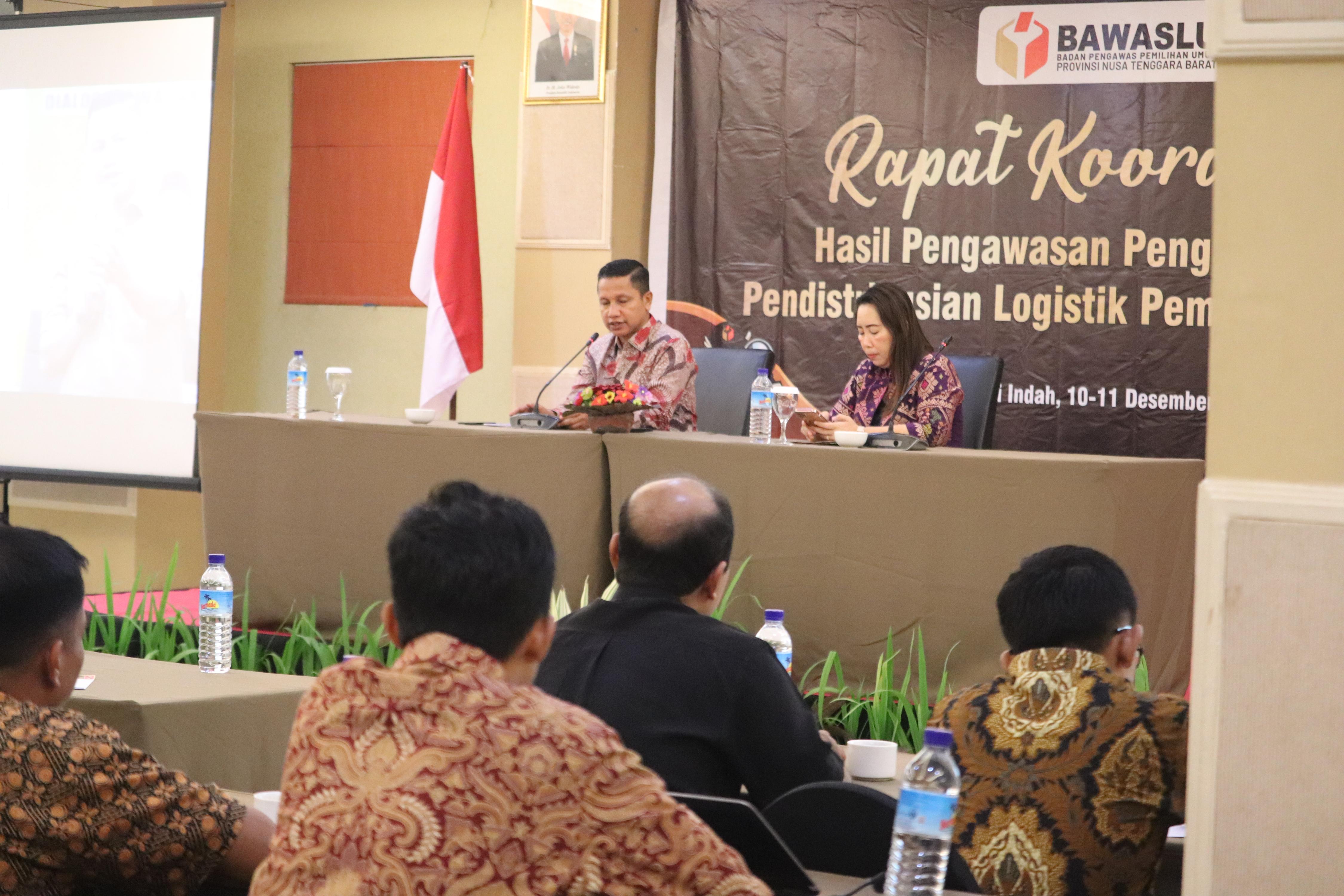 Bawaslu NTB Gelar Rakor Hasil Pengawasan Pengadaan dan Distribusi Logistik Pemilu 2024