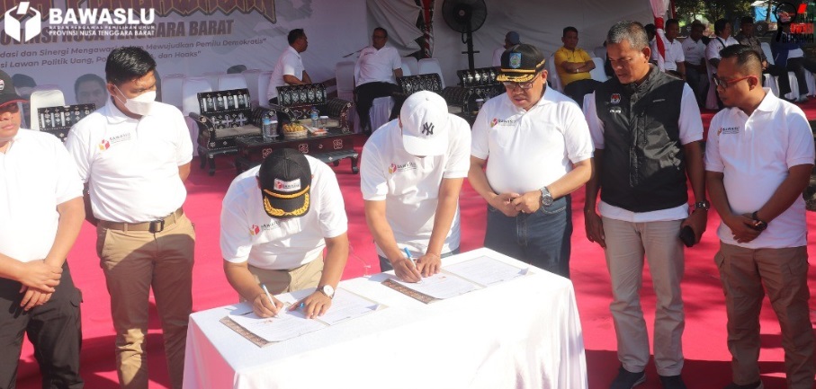 Solid Mewujudkan Pemilu Bersih dan Tolak Kampanye di Tempat Ibadah dan Pendidikan Bawaslu MOU dengan Kanwil Kemenag NTB