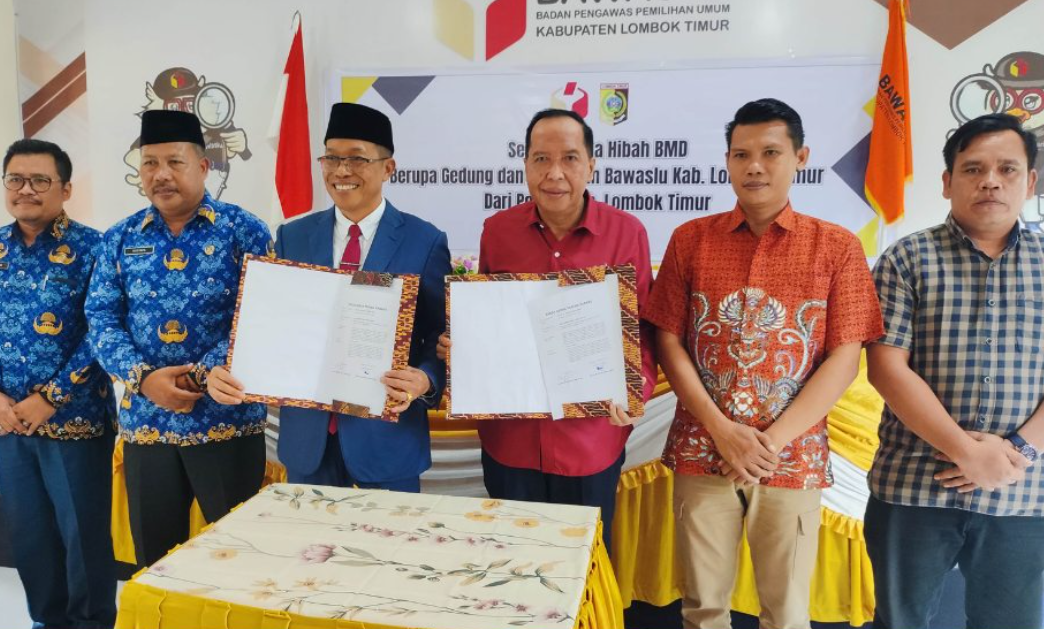 Bawaslu NTB Tandatangani Naskah Hibah Pemda Lombok Timur Kepada Bawaslu Lotim