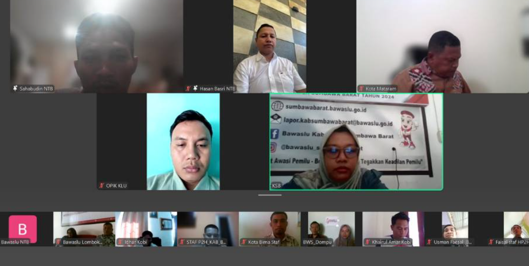 Bawaslu NTB Gelar Rapat Konsolidasi Hasil Pengawasan Pasca  Pleno Rekapitulasi DPB dengan Bawaslu Kab/Kota Se-NTB