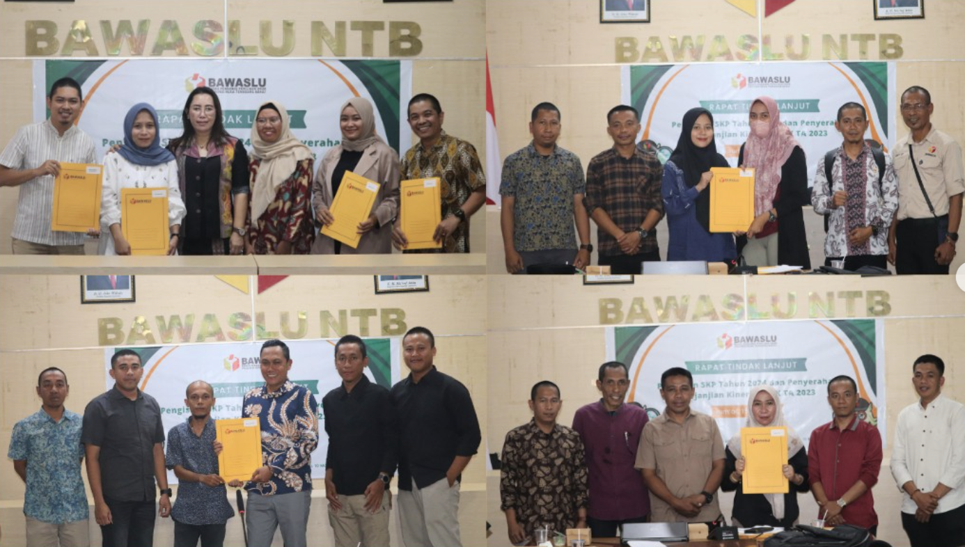 Bawaslu NTB Gelar Rapat Penyusunan SKP 2204 dan Penyerahan Perjanjian Kinerja PPPK TA 2024