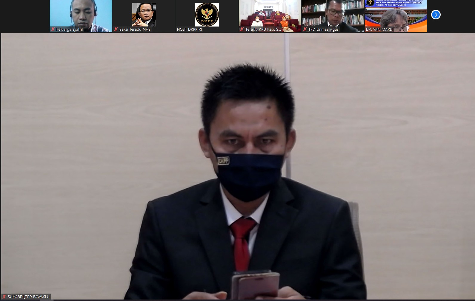 Anggota Bawaslu NTB Hadiri Sidang DKPP Terkait Dugaan Pelanggaran Kode Etik Penyelenggara Pemilu