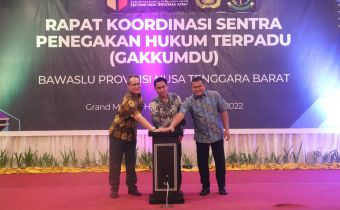 Bersama Polda dan Kejaksaan Tinggi, Bawaslu NTB Launching Sentra GAKKUMDU untuk Pemilu 2024