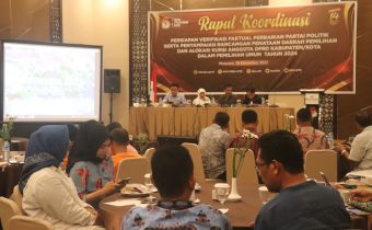 Persiapan Verifikasi Faktual Perbaikan dan Penataan Daerah Pemilihan, Bawaslu NTB Hadiri Rakor KPU NTB