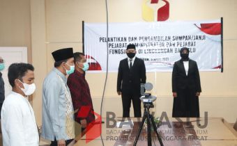 Sekjend Bawaslu RI Lantik Pejabat Fungsional dan Kasek Kabupaten/Kota