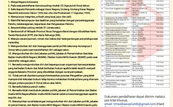 Pengumuman Rekrutmen Anggota Bawaslu Provinsi NTB Tahun 2022